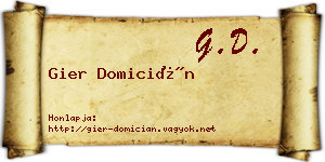 Gier Domicián névjegykártya